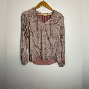 Anthropologie Dolan M Leopard Print V-Neck Top Blouse Lightweight